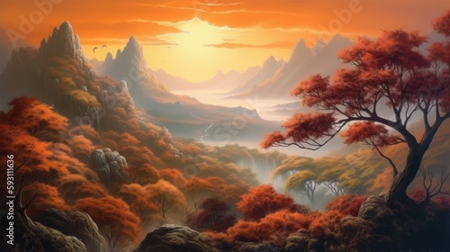  Incredible Landscape in Airbrush Style Art © Jardel Bassi