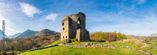 Dolbadarn Castle at Llanberis in Snowdonia National Park in Wales photo