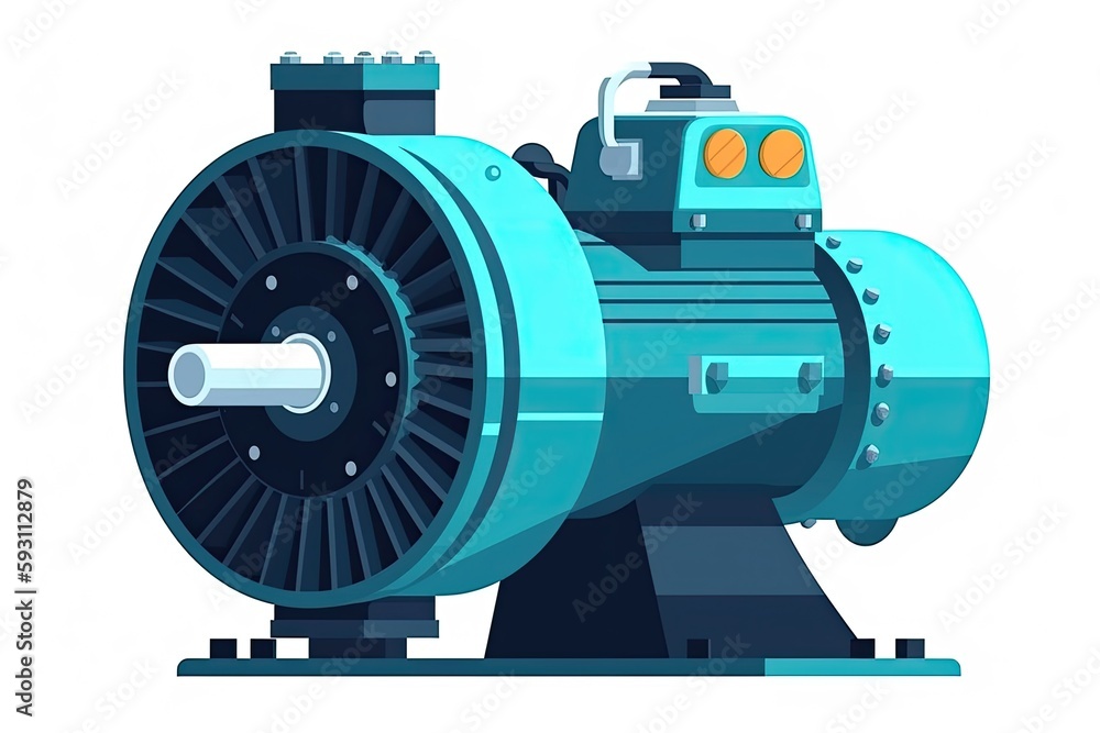 jet engine on a white background. Generative AI jet engine on a white background. Generative AI