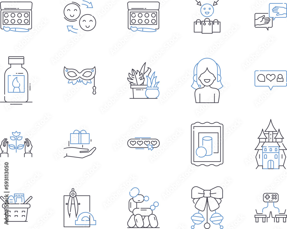 Hobbies and art outline icons collection. Painting, Crafting, Gardening, Photography, Drawing, Astronomy, Knitting vector and illustration concept set. Woodworking, Calligraphy, Writing linear signs Hobbies and art outline icons collection. Painting, Crafting, Gardening, Photography, Drawing, Astronomy, Knitting vector and illustration concept set. Woodworking, Calligraphy, Writing linear signs