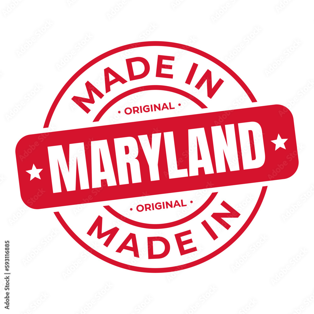 Made In Maryland Stamp Logo Icon Symbol Design. Seal National Original Product Badge. Vector Illustration Made In Maryland Stamp Logo Icon Symbol Design. Seal National Original Product Badge. Vector Illustration