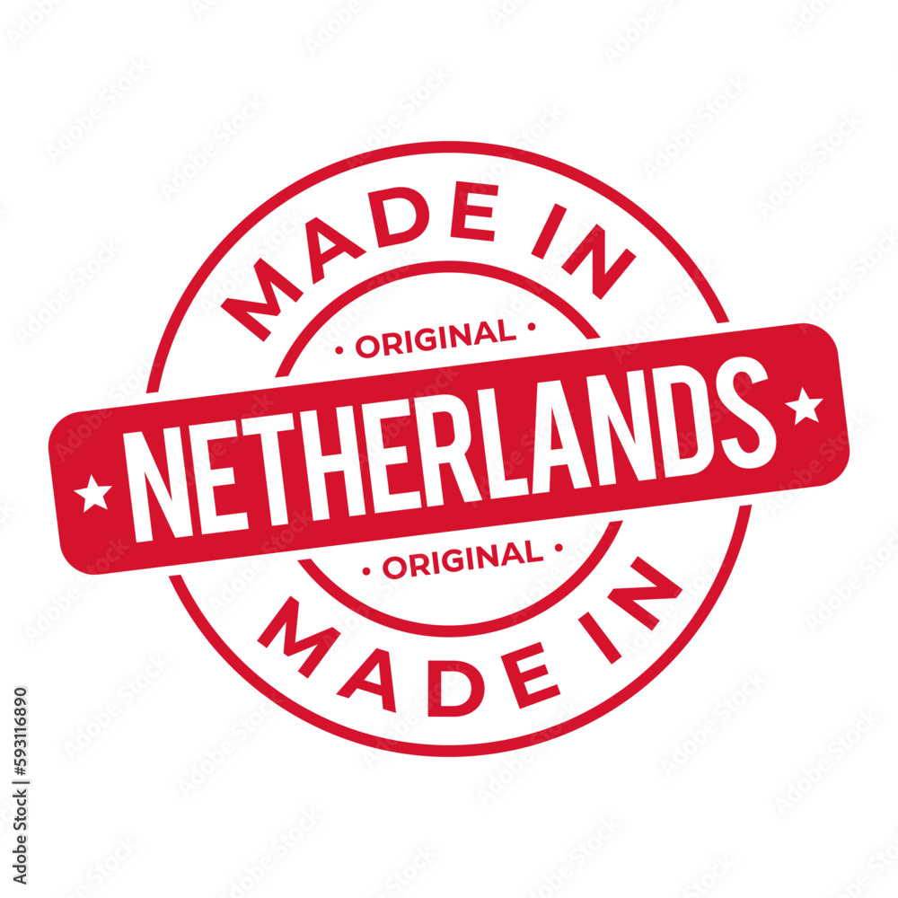 Made In Netherlands Stamp Logo Icon Symbol Design. Seal National Original Product Badge. Vector Illustration Made In Netherlands Stamp Logo Icon Symbol Design. Seal National Original Product Badge. Vector Illustration