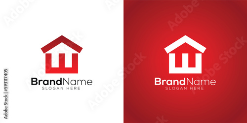 Abstract home logo design template
