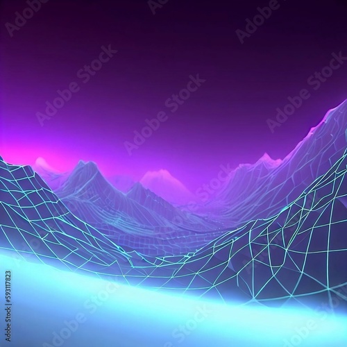 abstract virtual reality violet background with lines