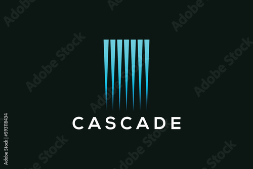 Colorful cascade fountain abstract logo design vector template
