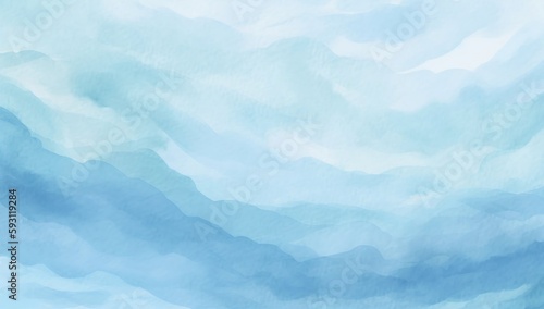Cute blue pastel watercolor background illustration generative ai variation 3