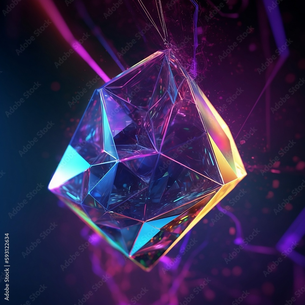 diamond on black background-Created using generative AI diamond on black background-Created using generative AI