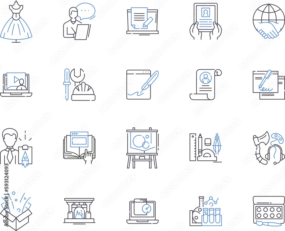 Freelancing outline icons collection. Freelance, Jobs, Contractor, Self-Employment, Gigs, Solopreneur, Outsourcing vector and illustration concept set. Entrepreneurship, Remote, Home-Based linear Freelancing outline icons collection. Freelance, Jobs, Contractor, Self-Employment, Gigs, Solopreneur, Outsourcing vector and illustration concept set. Entrepreneurship, Remote, Home-Based linear