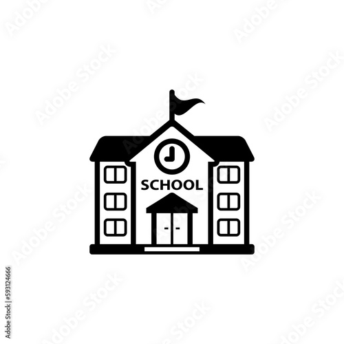 school building line icon