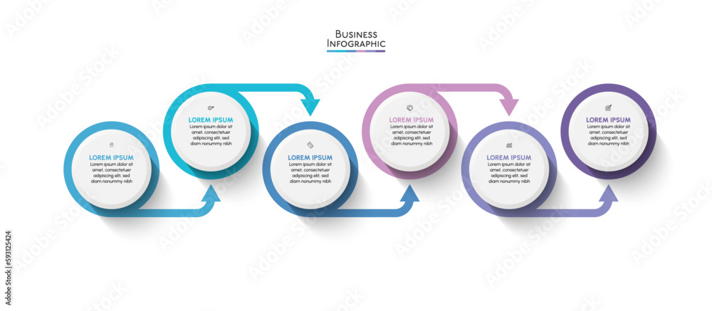 Vetor de Business data visualization. timeline infographic icons ...