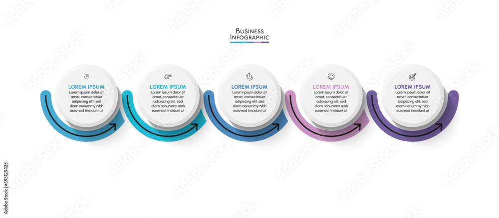 Vetor de Business data visualization. timeline infographic icons ...