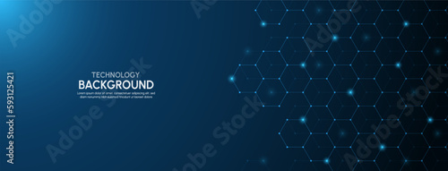Technology Abstract lines and dots connect background Vector illustration.