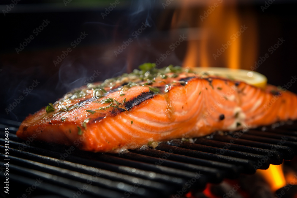 Salmon on the grill - AI Technology Salmon on the grill - AI Technology