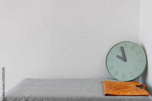 Wallpaper Mural Document and clock on the table with empty space. Concept of work and time. Torontodigital.ca