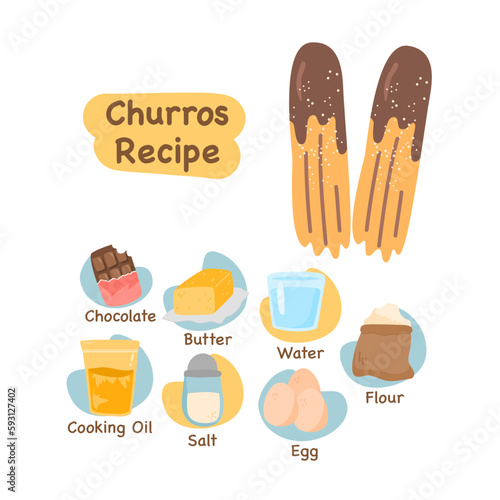churros illustration recipe concept