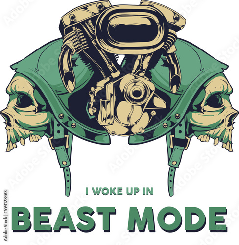 skull rider on a white background