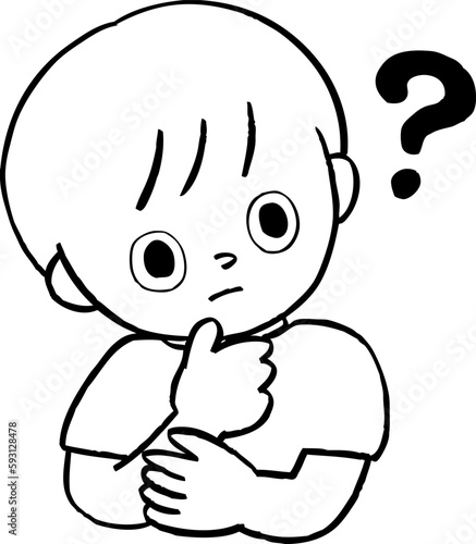 疑問に思う子どものイラストレーション