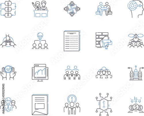 Teambuilding icons outline icons collection. Team, building, icons, symbols, iconography, illustrations, drawings vector and illustration concept set. shapes,connections,collaboration linear signs