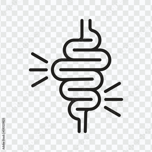 Gut constipation icon. intestine vector illustration isolated. Stomach and digestion business concept. eps 10