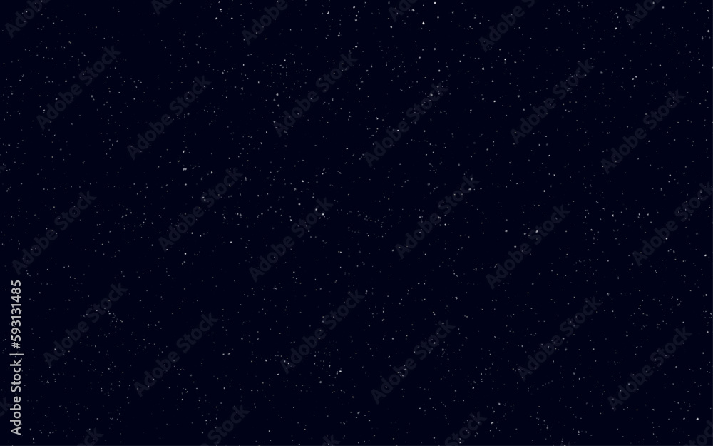 Realistic starry nights with bright shining stars in the night sky. Milky way galaxy, Vector Illustration.