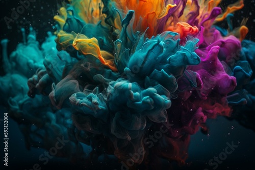 Vivid Colored Canvas. Generative AI © Landon