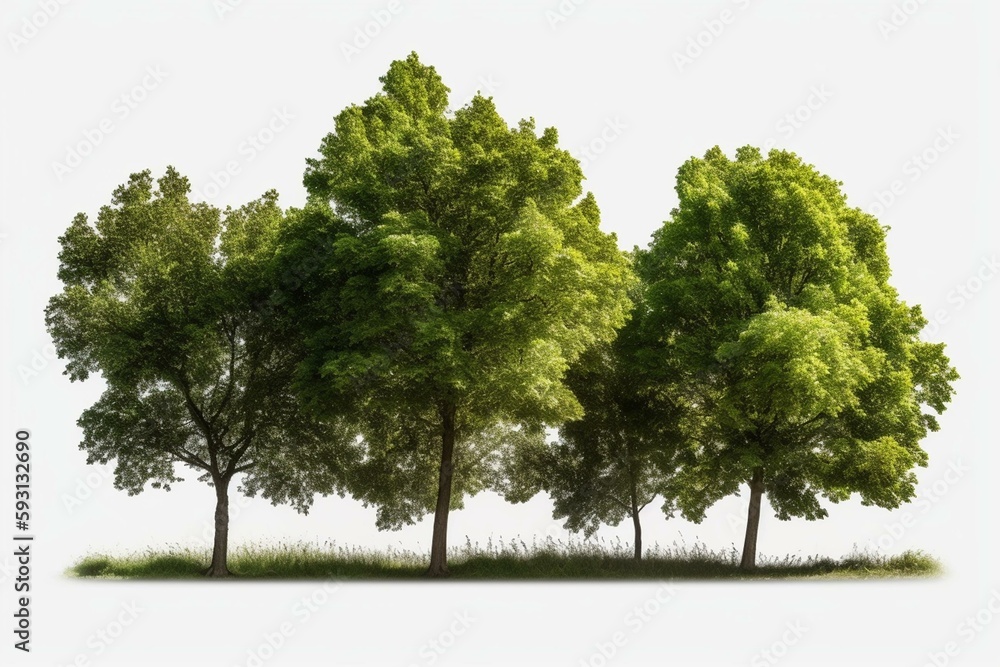 Green trees isolated on transparent background forest and summer ...