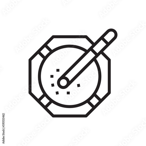 cigarette butts with an ashtray icon outline