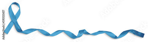Blue Ribbon, Prostate Cancer, Cataract Awareness Concept, Isolated