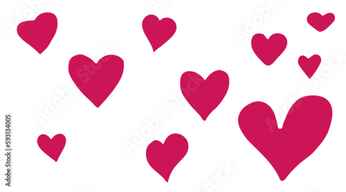 Silhouettes of pink hearts