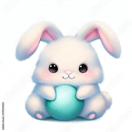Rabbit holding a ball 