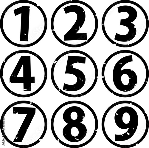 1から9までの数字の判子