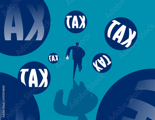 Business person and tax. Business vector illustration concept