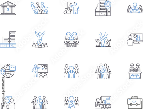 Franchise business outline icons collection. Franchise, Business, Opportunity, Investment, Retail, Expansion, Support vector and illustration concept set. Revenue, Agreement, Outlet linear signs