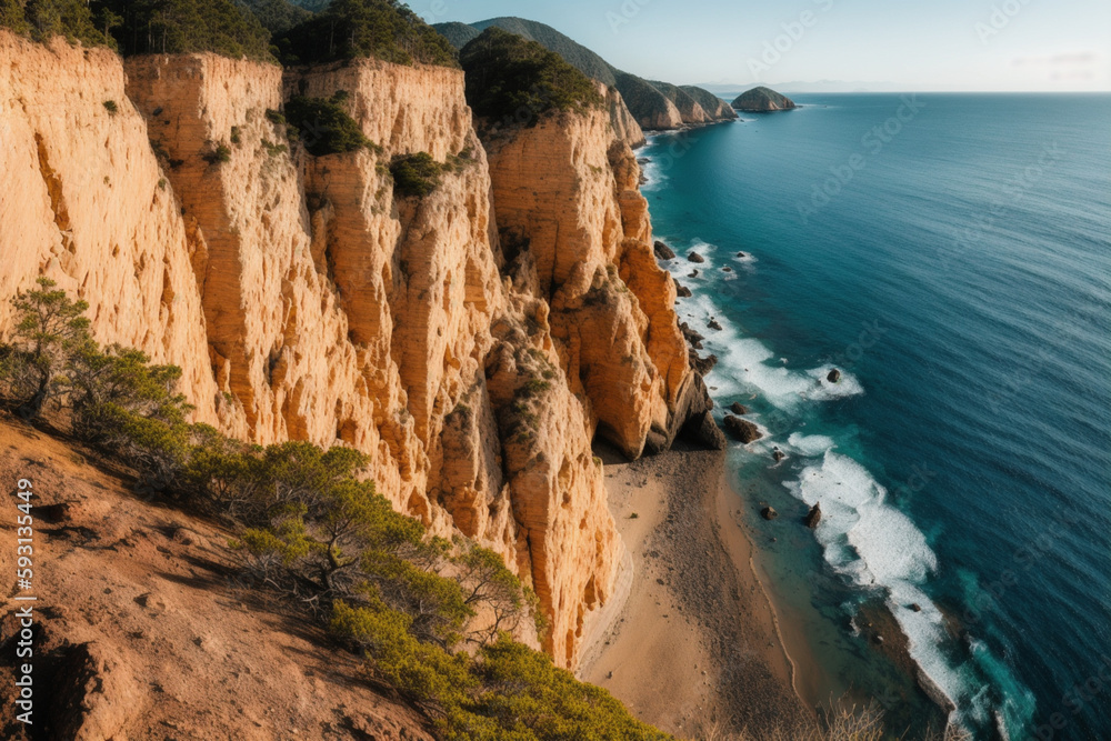 cliff landscape. Generative AI