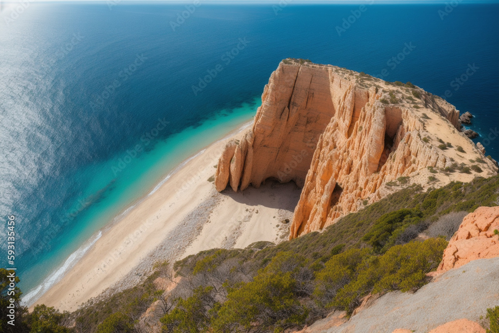 cliff landscape. Generative AI