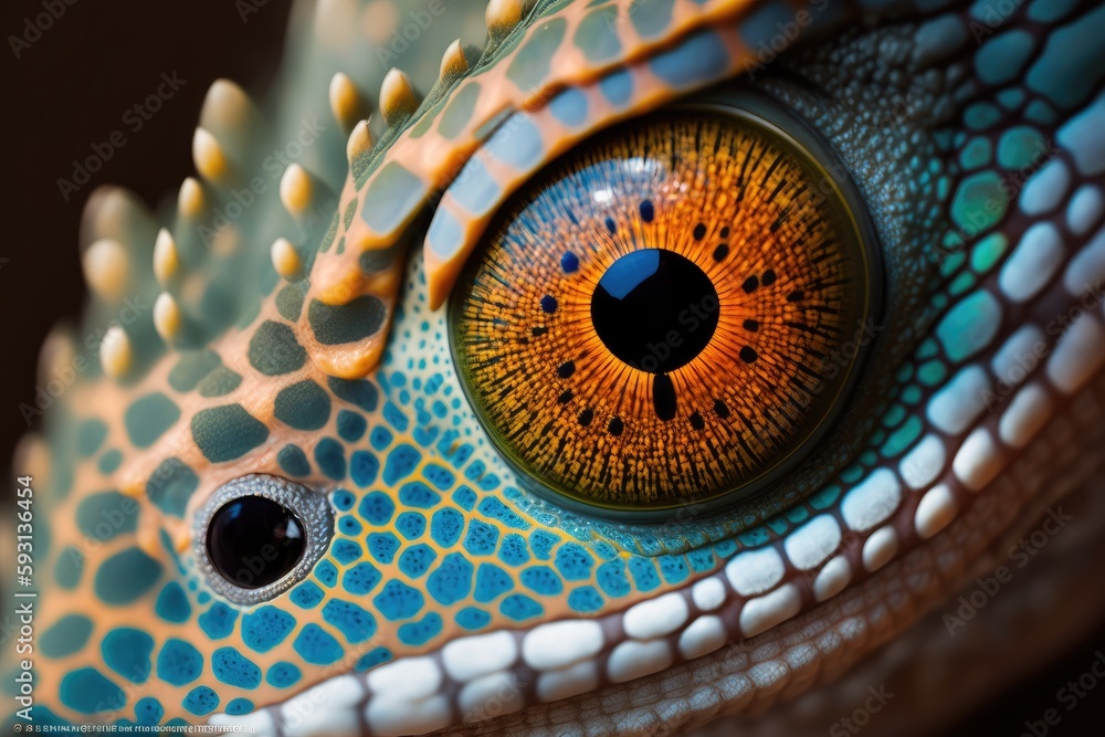 a close up of a Tokay Gecko's eye. Generative AI