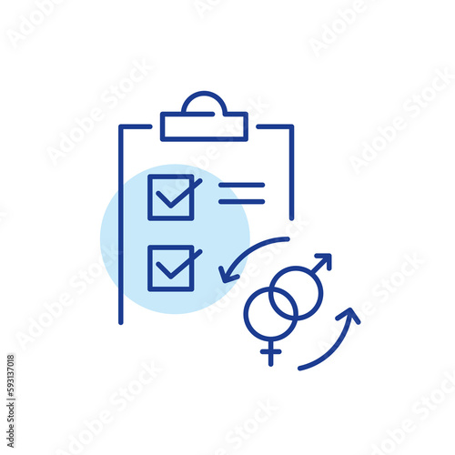 Gender affirmation surgery medical checklist. Pixel perfect, editable stroke line icon