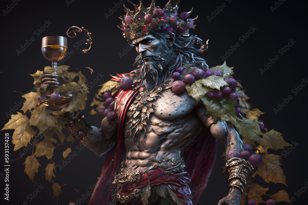 Dionysus. Historical Old and Ancient Mythology Olympic Gods. Greek