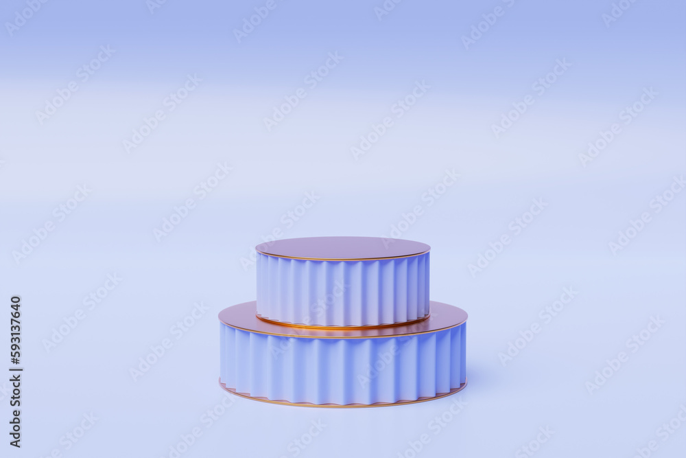 3d illustration blue minimal scene on the monochrome background. Product presentation, mockup, cosmetic product display, podium, pedestal 3d illustration blue minimal scene on the monochrome background. Product presentation, mockup, cosmetic product display, podium, pedestal