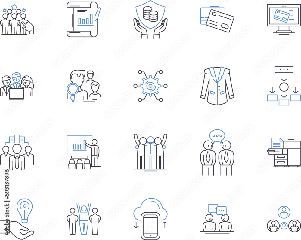 Business workshop outline icons collection. business, workshop, seminar, training, class, brainstorming, strategy vector and illustration concept set. management, team, finance linear signs Business workshop outline icons collection. business, workshop, seminar, training, class, brainstorming, strategy vector and illustration concept set. management, team, finance linear signs