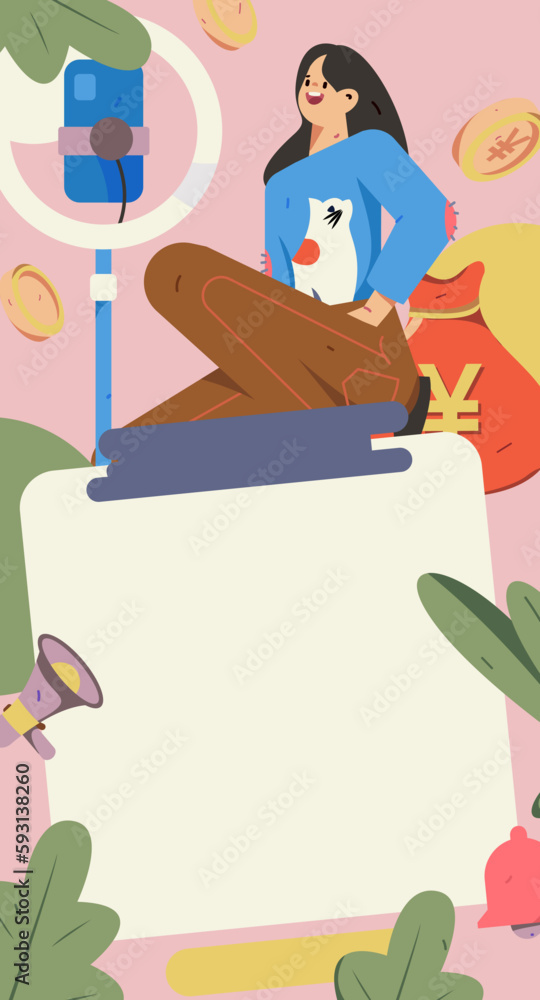 Fototapeta premium Holiday Shopping E-Commerce Online Shopping People Flat Vector Concept Operation Hand Drawn Illustration 