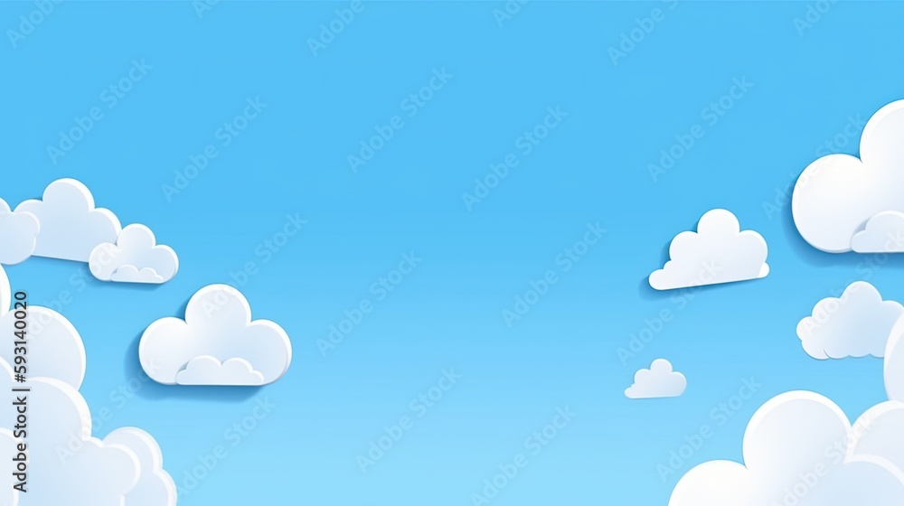 Blue sky with white clouds background. 3d rendering, 3d illustration.Generative Ai Blue sky with white clouds background. 3d rendering, 3d illustration.Generative Ai