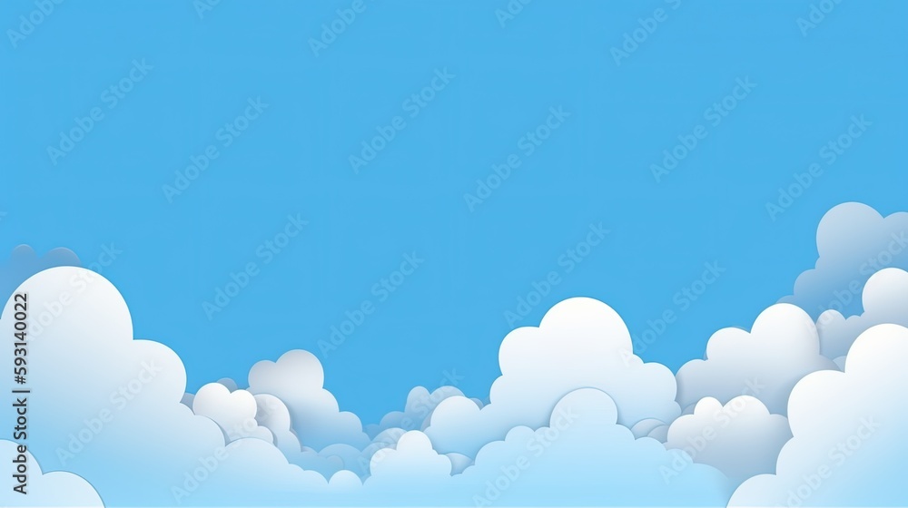 Blue sky with white clouds background. 3d rendering, 3d illustration.Generative Ai Blue sky with white clouds background. 3d rendering, 3d illustration.Generative Ai