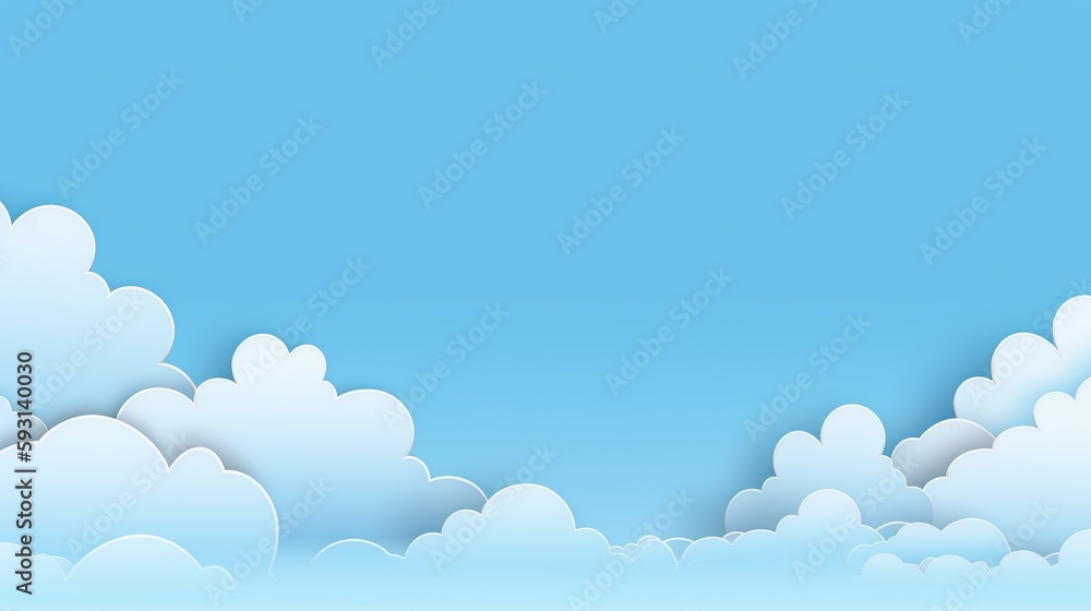 Blue sky with white clouds background. 3d rendering, 3d illustration.Generative Ai Blue sky with white clouds background. 3d rendering, 3d illustration.Generative Ai