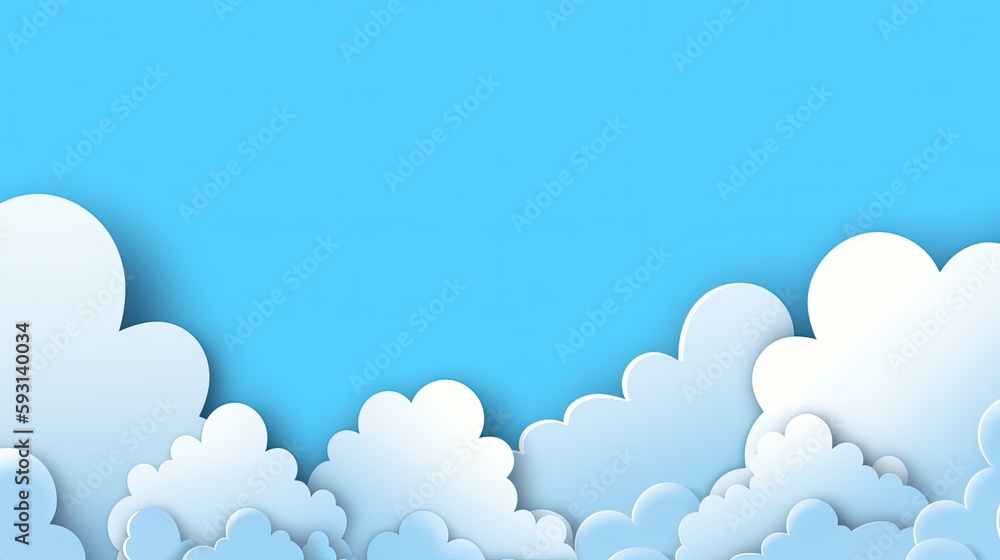 Blue sky with white clouds background. 3d rendering, 3d illustration.Generative Ai Blue sky with white clouds background. 3d rendering, 3d illustration.Generative Ai