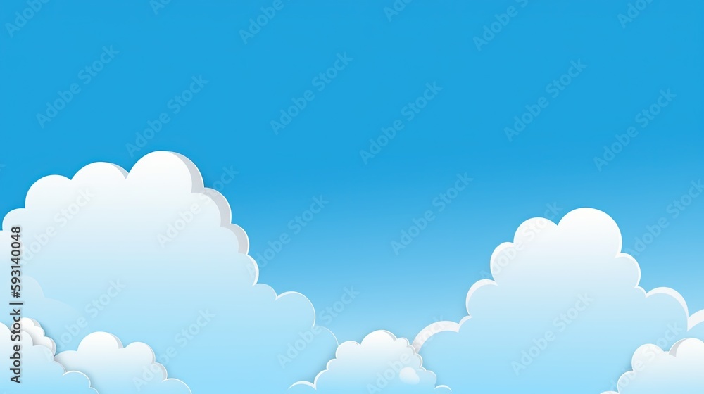 Blue sky with white clouds background. 3d rendering, 3d illustration.Generative Ai Blue sky with white clouds background. 3d rendering, 3d illustration.Generative Ai