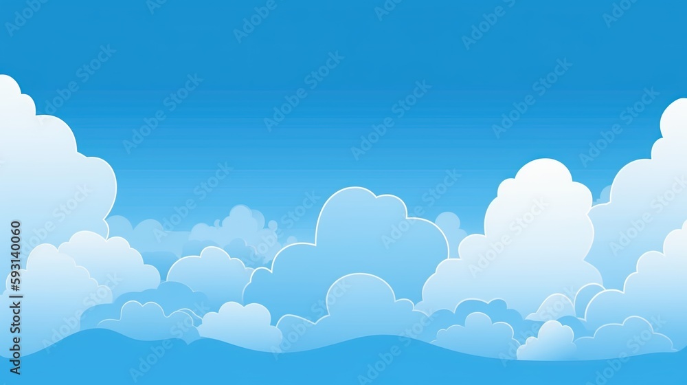 Blue sky with white clouds background. 3d rendering, 3d illustration.Generative Ai Blue sky with white clouds background. 3d rendering, 3d illustration.Generative Ai
