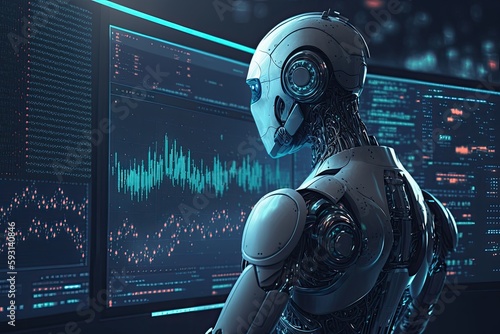 AI Robotic trader financial trading automation concept Fototapet