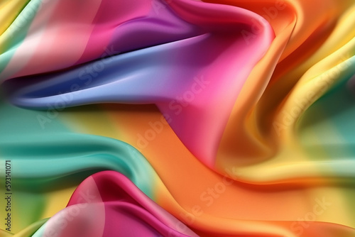 Luxury lgbt themed style silk fabric, elegant seamless pattern, realistic light and shadow background, photorealistic wallpaper, generative ai
