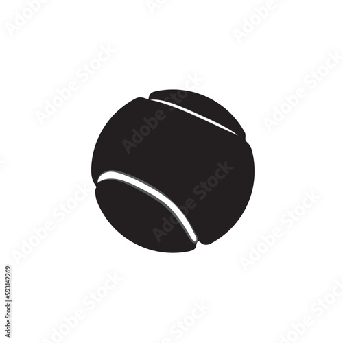 Tennis ball silhouette vector isolated on white. 